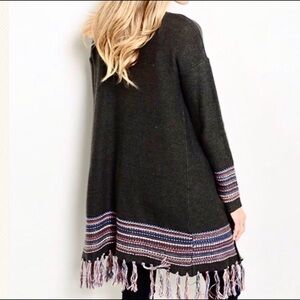 Soleil boho tassel fringed cardigan sweater